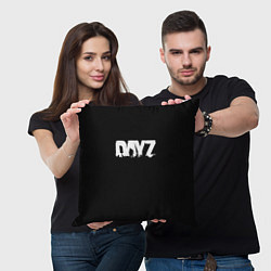 Подушка квадратная Dayz logo white, цвет: 3D-принт — фото 2