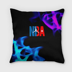 Подушка квадратная NBA neon flame, цвет: 3D-принт