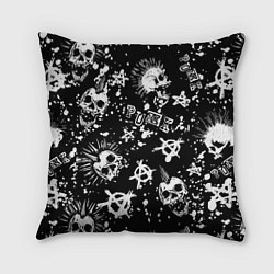 Подушка квадратная Панк черепа - анархия