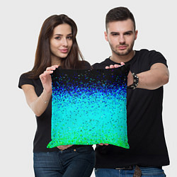 Подушка квадратная Пикселизация неоновых цветов, цвет: 3D-принт — фото 2