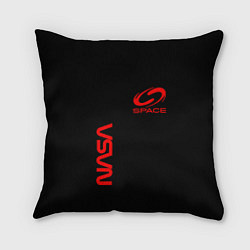 Подушка квадратная Nasa space red logo, цвет: 3D-принт