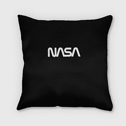Подушка квадратная Nasa white logo, цвет: 3D-принт