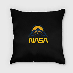 Подушка квадратная Nasa горы лого, цвет: 3D-принт