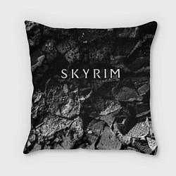 Подушка квадратная Skyrim black graphite, цвет: 3D-принт