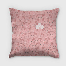 Подушка квадратная Свинки паттерн