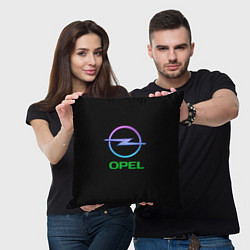 Подушка квадратная Opel auto neon, цвет: 3D-принт — фото 2