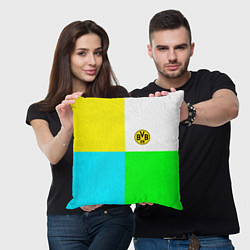 Подушка квадратная Borussia color cport, цвет: 3D-принт — фото 2