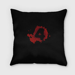 Подушка квадратная Left 4 Dead logo красный, цвет: 3D-принт