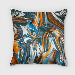 Подушка квадратная Иллюзия смешанных абстрактных красок, цвет: 3D-принт