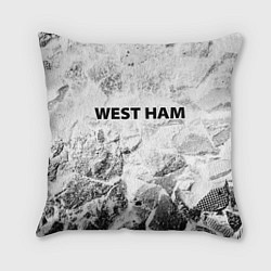 Подушка квадратная West Ham white graphite, цвет: 3D-принт