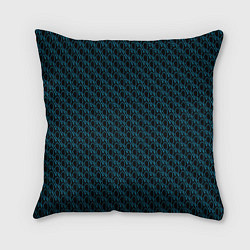Подушка квадратная Чёрно-синий паттерн узор, цвет: 3D-принт