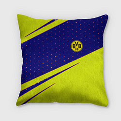 Подушка квадратная Borussia logo geometry, цвет: 3D-принт