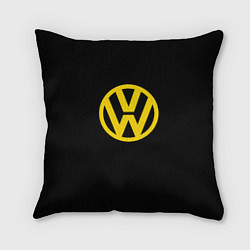 Подушка квадратная Volkswagen logo yellow, цвет: 3D-принт