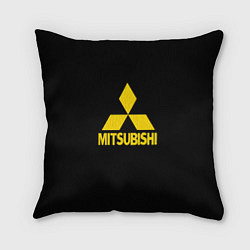 Подушка квадратная Mitsubishi logo yelow, цвет: 3D-принт