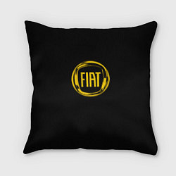Подушка квадратная FIAT logo yelow, цвет: 3D-принт