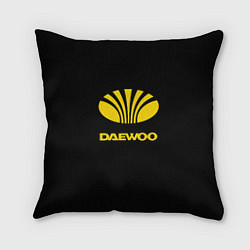 Подушка квадратная Daewoo logo yellow, цвет: 3D-принт