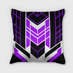 Подушка квадратная Purple and black stripes on a white background, цвет: 3D-принт