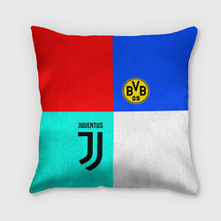 Подушка квадратная Juventus x Borussia, цвет: 3D-принт