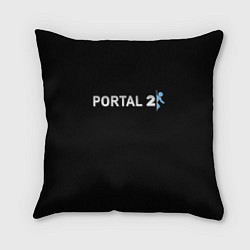 Подушка квадратная Portal 2 logo, цвет: 3D-принт