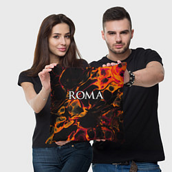 Подушка квадратная Roma red lava, цвет: 3D-принт — фото 2