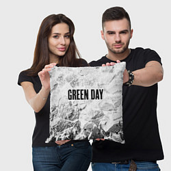 Подушка квадратная Green Day white graphite, цвет: 3D-принт — фото 2