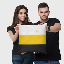 Подушка квадратная За веру царя и святую триединую Русь КЦК желтый, цвет: 3D-принт — фото 2