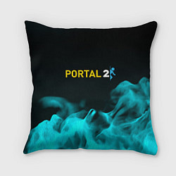 Подушка квадратная Portal fire blue, цвет: 3D-принт