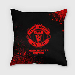 Подушка квадратная Manchester United - red gradient, цвет: 3D-принт