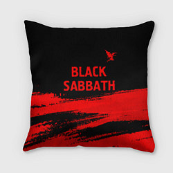 Подушка квадратная Black Sabbath - red gradient посередине, цвет: 3D-принт