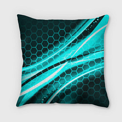 Подушка квадратная Неоновая броня абстракция, цвет: 3D-принт