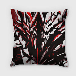Подушка квадратная White and red abstraction on a black background, цвет: 3D-принт