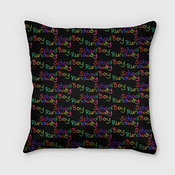 Подушка квадратная Logo - Schoolboy Runaway pattern