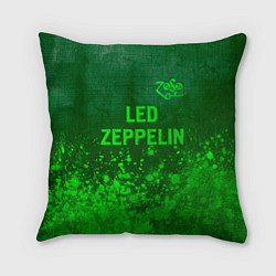 Подушка квадратная Led Zeppelin - green gradient посередине, цвет: 3D-принт