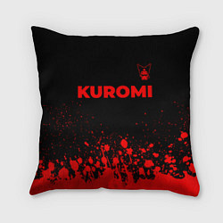 Подушка квадратная Kuromi - red gradient посередине, цвет: 3D-принт