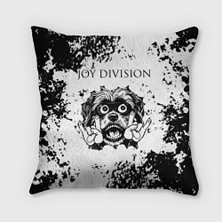 Подушка квадратная Joy Division - рок пес, цвет: 3D-принт