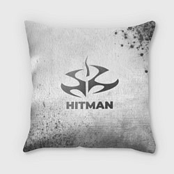 Подушка квадратная Hitman - white gradient, цвет: 3D-принт