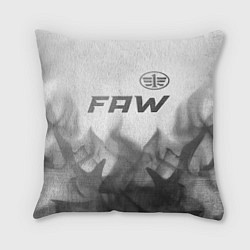 Подушка квадратная FAW - white gradient посередине, цвет: 3D-принт