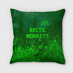 Подушка квадратная Arctic Monkeys - green gradient посередине, цвет: 3D-принт