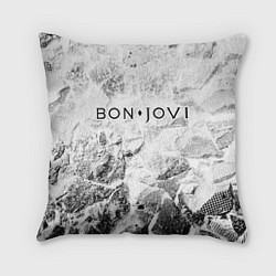 Подушка квадратная Bon Jovi white graphite, цвет: 3D-принт