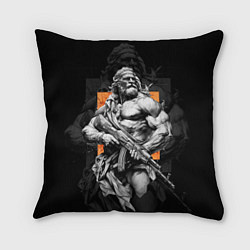 Подушка квадратная Античный воин с АК-47, цвет: 3D-принт