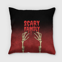 Подушка квадратная Scary famyli, цвет: 3D-принт