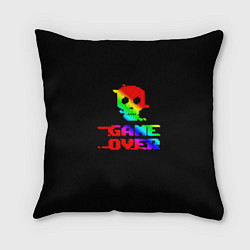 Подушка квадратная Game over gradient, цвет: 3D-принт