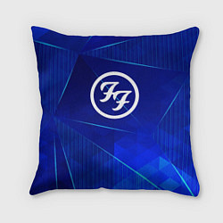 Подушка квадратная Foo Fighters blue poly, цвет: 3D-принт