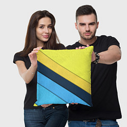 Подушка квадратная Геометрия полосы спорт, цвет: 3D-принт — фото 2