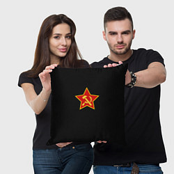 Подушка квадратная Серп и молот ссср лого, цвет: 3D-принт — фото 2