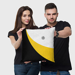 Подушка квадратная Мы русские с нами Бог малый черный кцк Николай II, цвет: 3D-принт — фото 2