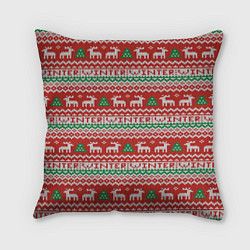 Подушка квадратная Deer christmas pattern