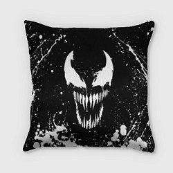 Подушка квадратная Venom logo, цвет: 3D-принт