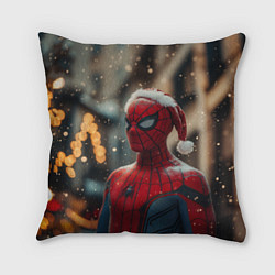 Подушка квадратная New year Spider-man