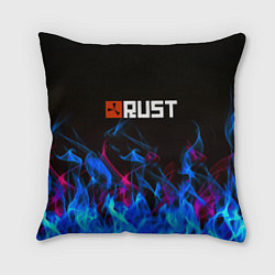 Подушка квадратная Rust neon flame, цвет: 3D-принт
